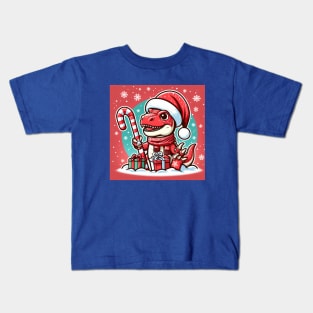 Red Christmas T-Rex Kids T-Shirt